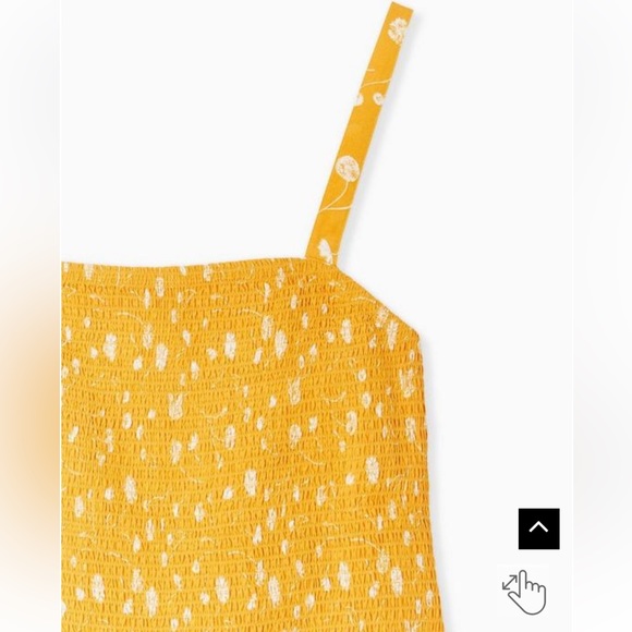 Torrid Dandelion Challis Smocked Crop Cami Yellow Tank top, Multi Floral, Size 3 - Picture 3 of 10